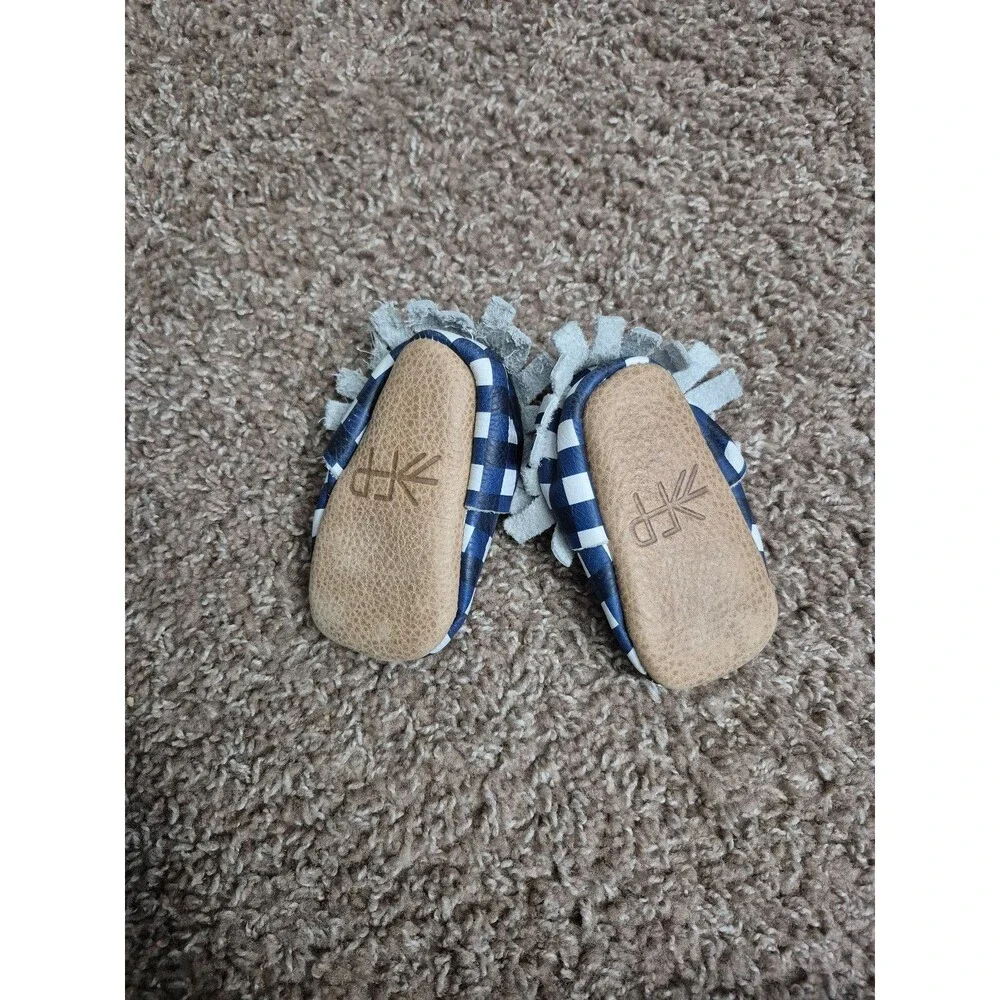 Freshly picked moccasins size 2 plaid blue